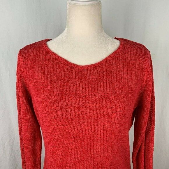 Rachel Zoe Karla Sweater L Open Loose Knit Pink - Picture 1 of 8